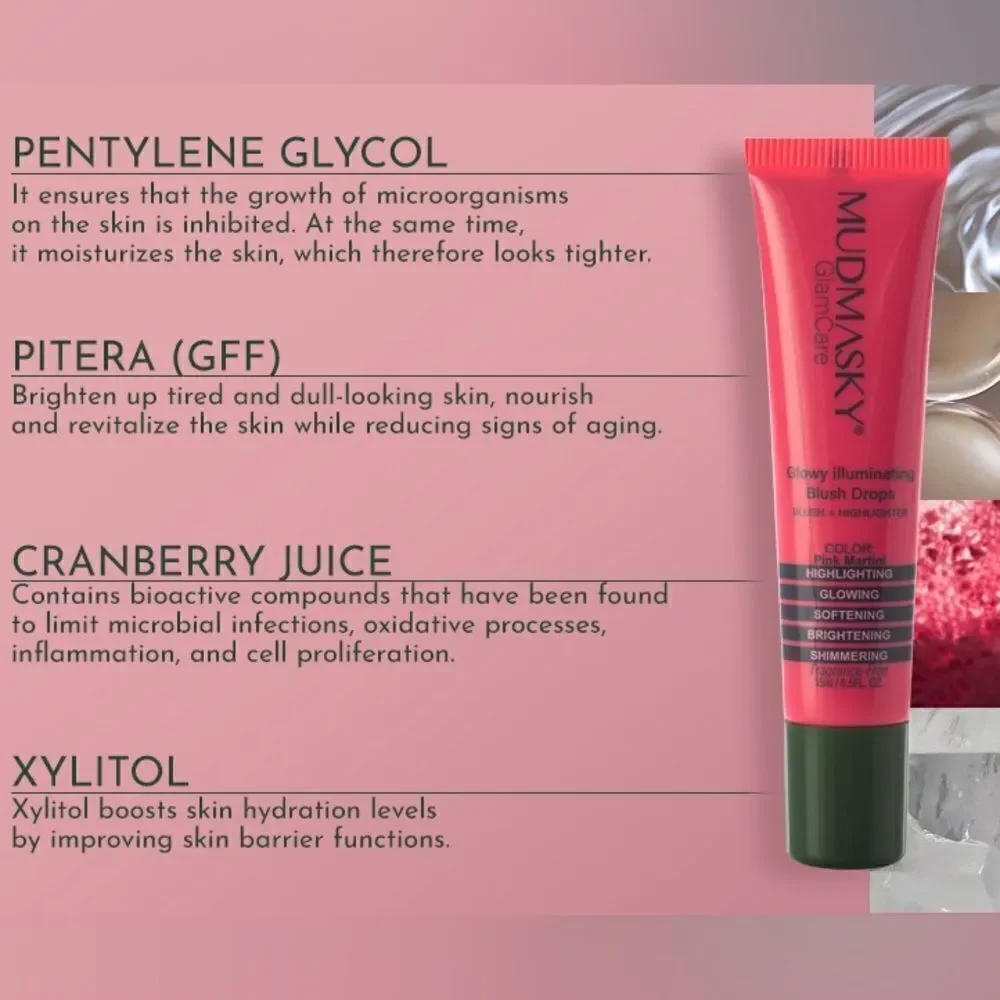 Mudmasky Glowy Illuminating Blush Drops